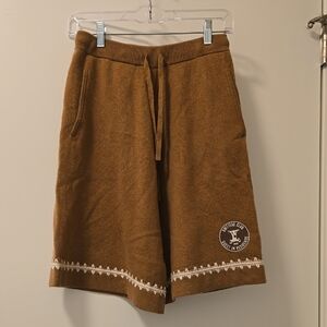 Guest In Residence Brown Women's Shorts with Embroidered Hem